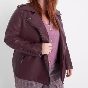Lane Bryant Burgundy Faux Leather Jacket